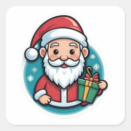 Snygg Jultomten Fyrkantigt Klistermärke