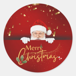 Snygg Jultomten God jul Runt Klistermärke