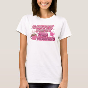 Snygg KAFÉ FÖRST SEDAN UNDERVISNING Konstnärlig ko T Shirt