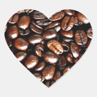 Snygg kaffe hela Bean Mönster Hjärtformat Klistermärke