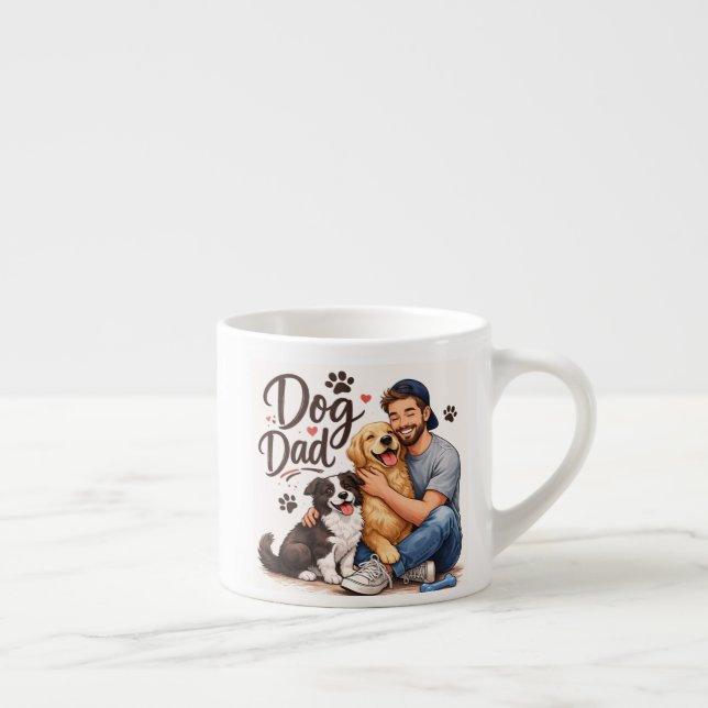 Snygg kaffekopp för hundpappa - rolig present till espressomugg (Höger)