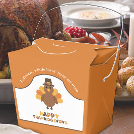 Snygg kalkon rester på Thanksgiving Orange Take Ou Presentaskar