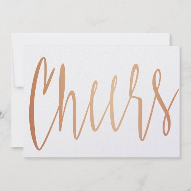 Snygg kalligrafi guld ro "Cheers" (Framsida)