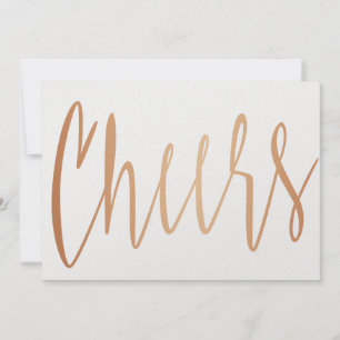 Snygg kalligrafi guld ro "Cheers"