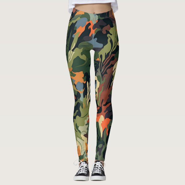 Snygg kamouflage Art Leggings (Framsida)