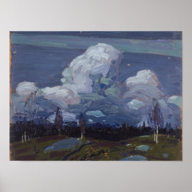 Snygg kanadensisk målning Tom Thomson Moonlight Poster (Framsidan)