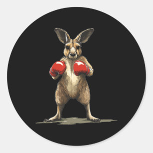 Snygg Kangaroo-kämpe för ett Superskoj som blocker Runt Klistermärke