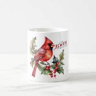 Snygg kardinalminne jag alltid är med dig kaffemugg