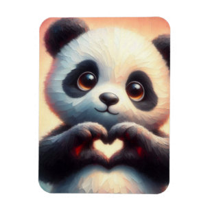 Snygg Kärlek Heart Panda Magnet