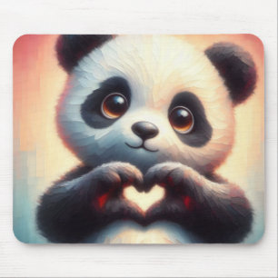 Snygg Kärlek Heart Panda Musmatta