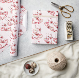 Snygg Kärlek Red Hearts Valentine Day Presentpapper