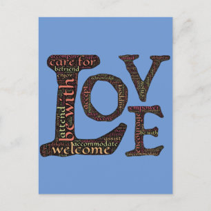Snygg KÄRLEK WordArt - Sprid Kärlek & Compassion Vykort