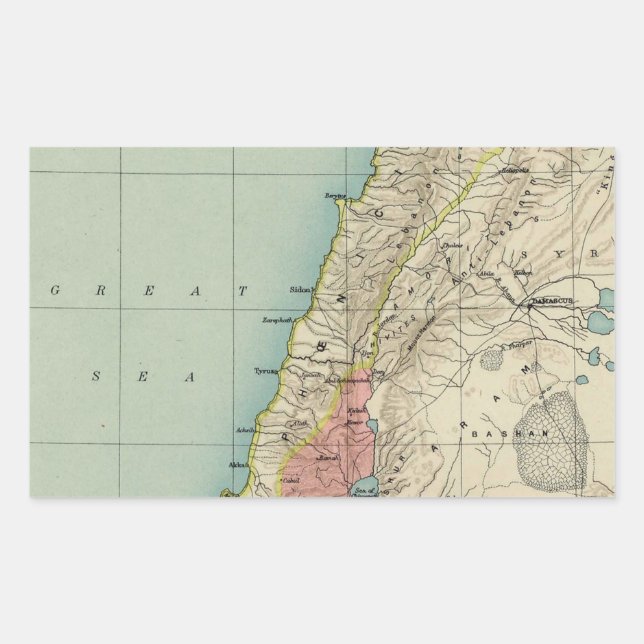 Snygg Karta i Israel Rektangulärt Klistermärke (Framsida)