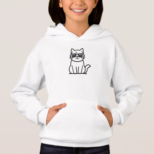 Snygg katt barn T-shirt – Stila solglasögon & mode (Framsida)