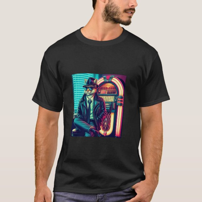 Snygg Katt Krage T Shirt (Framsida)