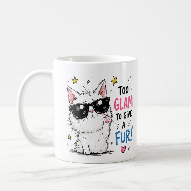 Snygg katt solglasögon design kaffemugg (Vänster)