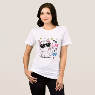 Snygg katt solglasögon design t shirt