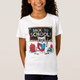 Snygg katt-t-shirt för skolstart – rolig design fö t shirt