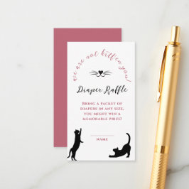 Snygg kattunge Rosa flicka Baby shower blöjlotteri Tilläggskort