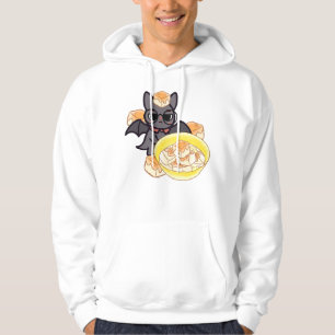 Snygg Kawaii Fladdermus med Tofu Skål Hoodie