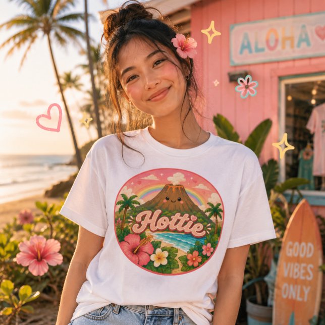 Snygg Kawaii Vulkan Tropisk Grafik T Shirt (Skapare uppladdad)