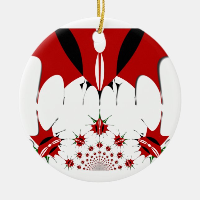 Snygg Kenya Flagga. Julgransprydnad Keramik (Framsidan)