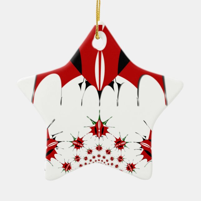 Snygg Kenya Flagga. Julgransprydnad Keramik (Framsidan)