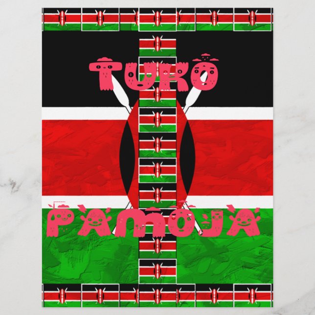Snygg Kenya Flagga Tuko Pamoja inspirational (Framsida)