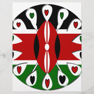 Snygg Kenya Loely Hearts Fantastisk Mönster Art