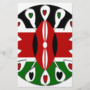 Snygg Kenya Loely Hearts Fantastisk Mönster Art