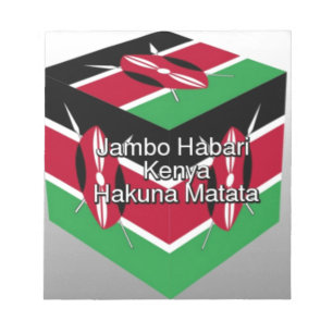 Snygg, Kenyan Flagga Cube med Hälsning Anteckningsblock