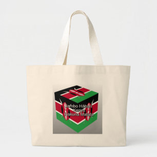 Snygg, Kenyan Flagga Cube med Hälsning Jumbo Tygkasse