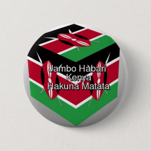 Snygg, Kenyan Flagga Cube med Hälsning Knapp