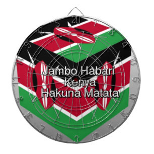 Snygg, Kenyan Flagga Cube med Hälsning Piltavla