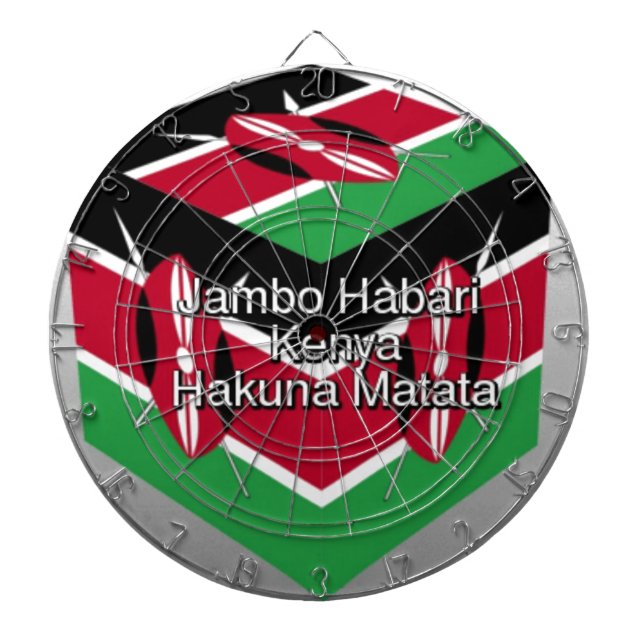Snygg, Kenyan Flagga Cube med Hälsning Piltavla (Framsidan)