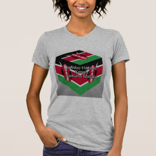 Snygg, Kenyan Flagga Cube med Hälsning T-shirt