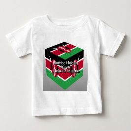 Snygg, Kenyan Flagga Cube med Hälsning Tee