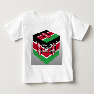 Snygg, Kenyan Flagga Cube med Hälsning Tee