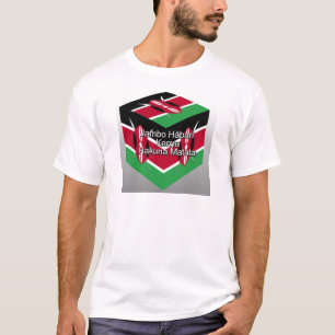 Snygg, Kenyan Flagga Cube med Hälsning Tee Shirt