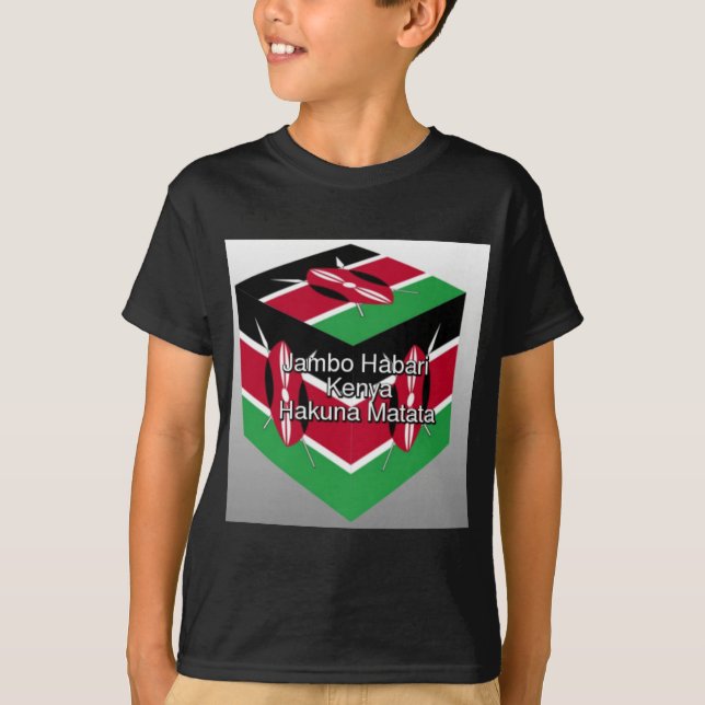 Snygg, Kenyan Flagga Cube med Hälsning Tröja (Framsida)