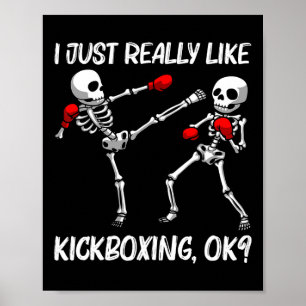 Snygg kickboxningsdesign för män kvinnor kickbox s poster