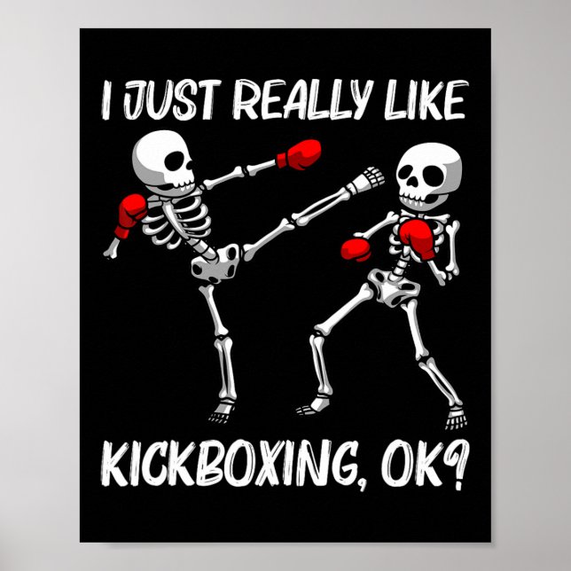 Snygg kickboxningsdesign för män kvinnor kickbox s poster (Framsidan)