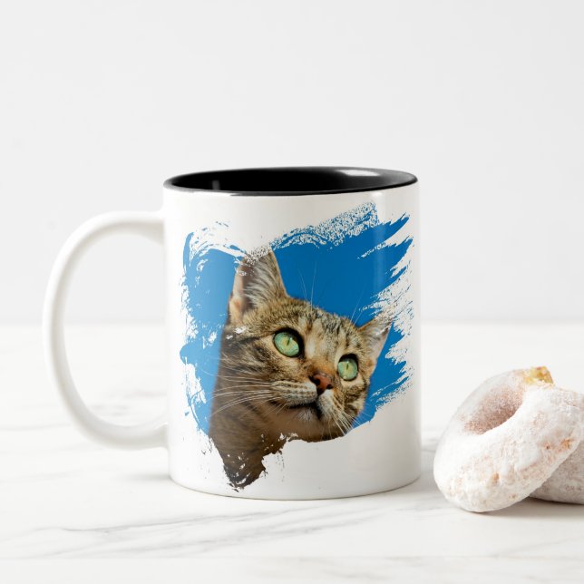 Snygg Kitten Två-Tonad Mugg (Med munk)