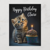 Snygg Kitten Wishing Grattis på födelsedagen, Anpa