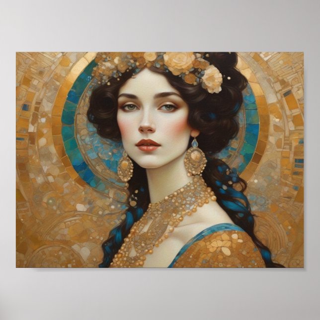 Snygg Klimt inspirerade Art, Donna of Rom, Gustav Poster (Framsidan)
