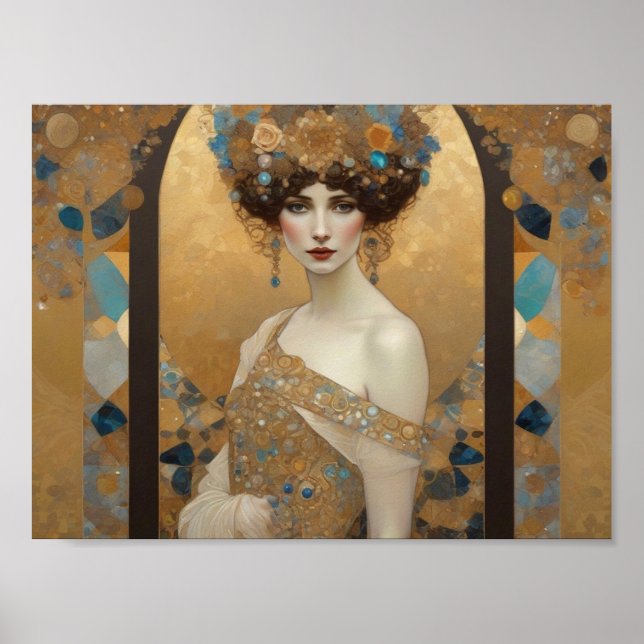 Snygg Klimt inspirerade Art, Donna of Rom, Gustav Poster (Framsidan)