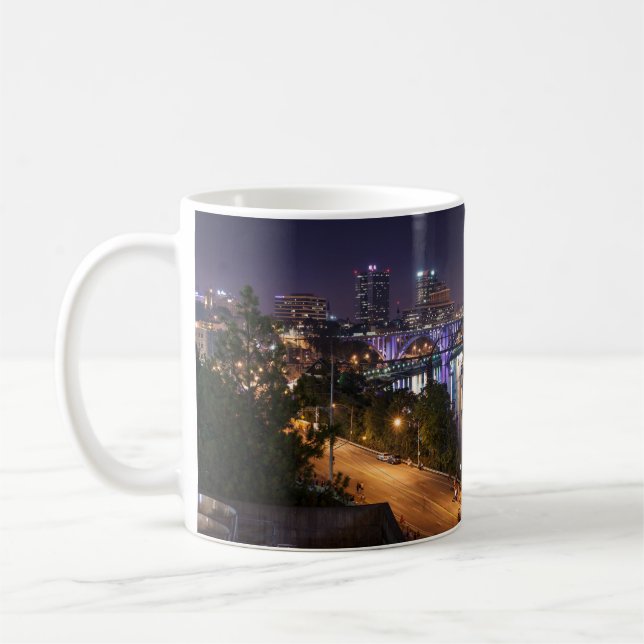Snygg Knoxville Tennessee Panoramic Skyline Kaffemugg (Vänster)