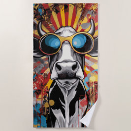 Snygg ko med solglasögon Pop Art Graffiti stil