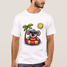 Snygg Koala Pool Party Tecknad T-Shirt