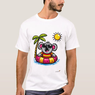 Snygg Koala Pool Party Tecknad T-Shirt